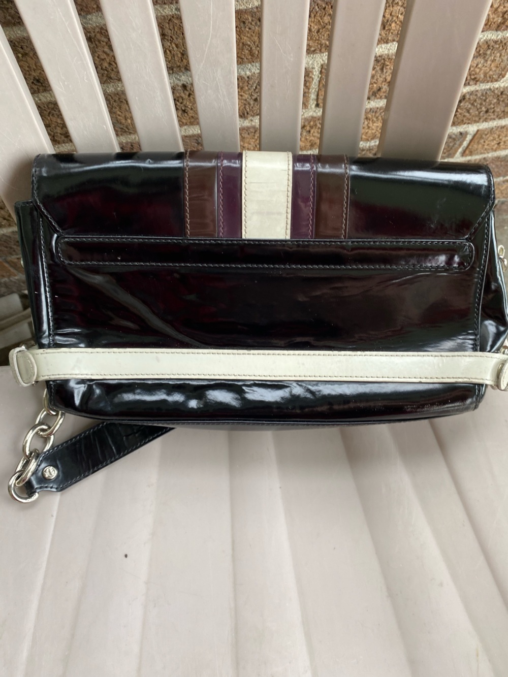 AUTHENTIC MCM BLACK PATENT LEATHER BAG - Picture 3 of 14